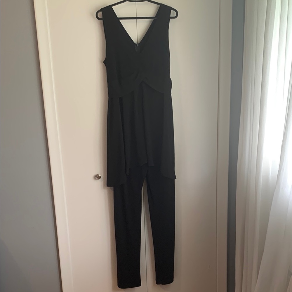 Thyme Maternity Black Long Romper Size XL(Tall)